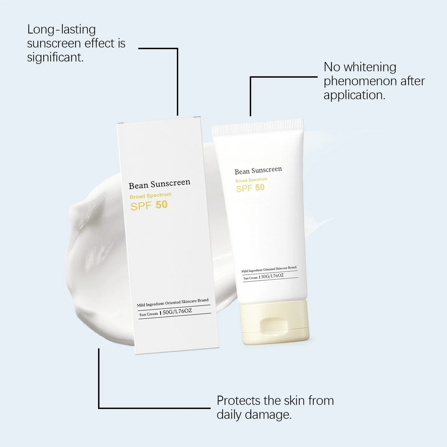 [Top Selling] mixsoon Bean Sunscreen 1.69 fl.oz / 50ml — Airy Watery Texture, No White Cast, Daily Korean Face Sunscreen