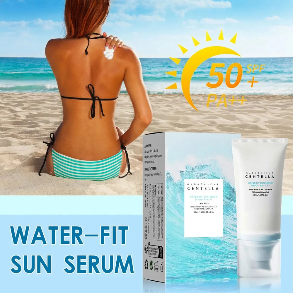 [SKIN1004 Official Shop] Hyalu-Cica Water-Fit Sun Serum UV 50ml (OTC) - Lightweight Sunscreen for Daily Use, Korean Sunscreen, Watery and Creamy Texture, Sunscreen for Sensitive Skin