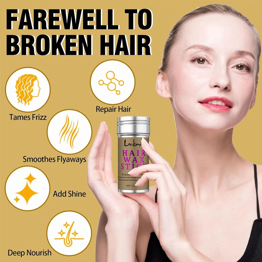 🔥 LOCKMIO Flyaway Hair Wax Stick – Tame Frizz, Smooth Baby Hairs, and Slay Every Style | No Mess, No Residue, All Control