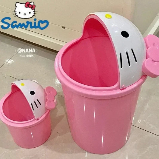 New Sanrio Hello Kitty Dustbin – Kawaii Trash Can for Bedroom or Living Room Décor