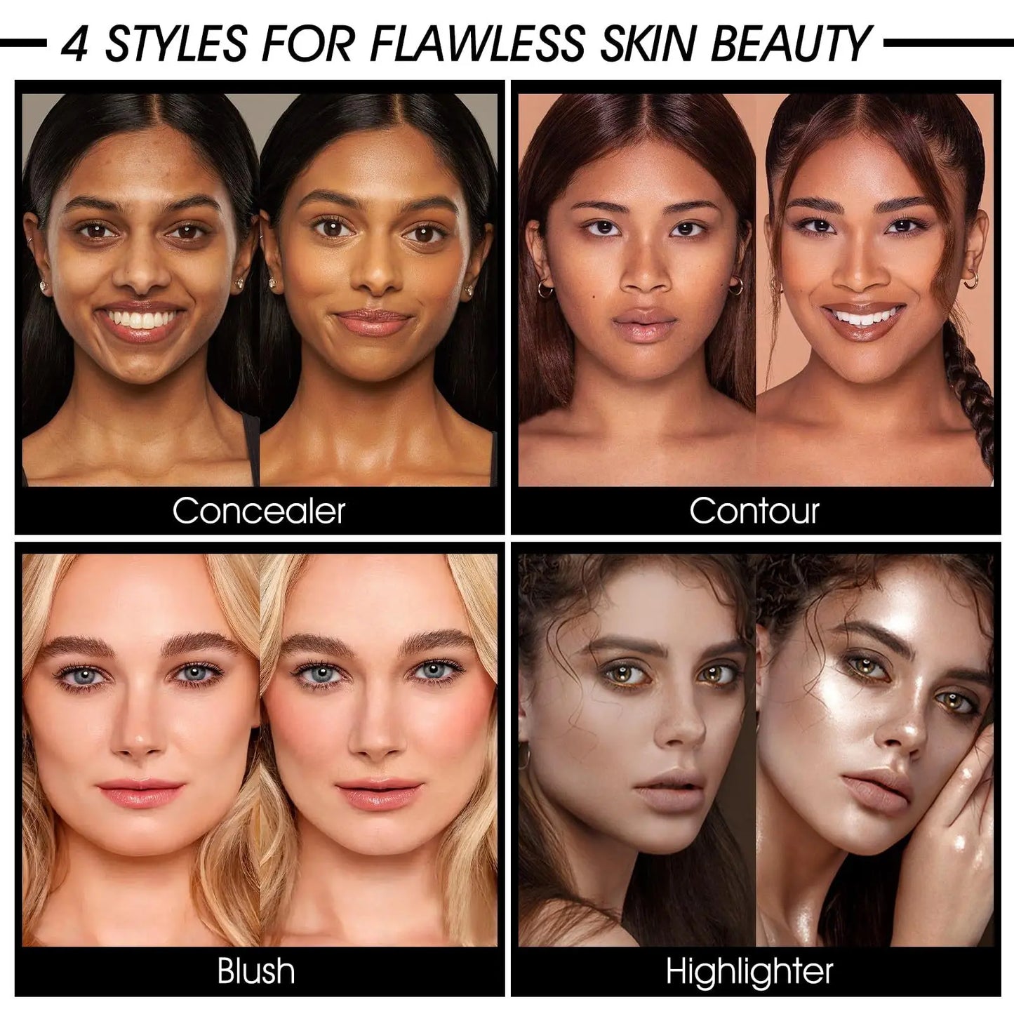 12-Color Blush & Face Palette – Creamy Multi-Color Blusher, Concealer, Contour & Highlighter | All-in-One Iron Box Makeup Palette