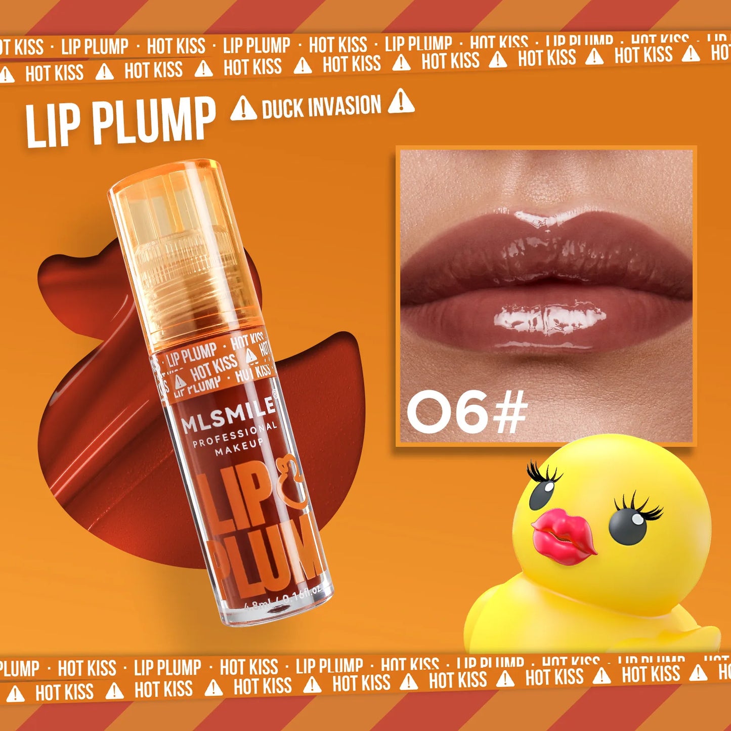 🦆 MLSMILE “Duck Lip” Mirror Gloss Oil – Moisturizing • Plumping • Irresistibly Glossy