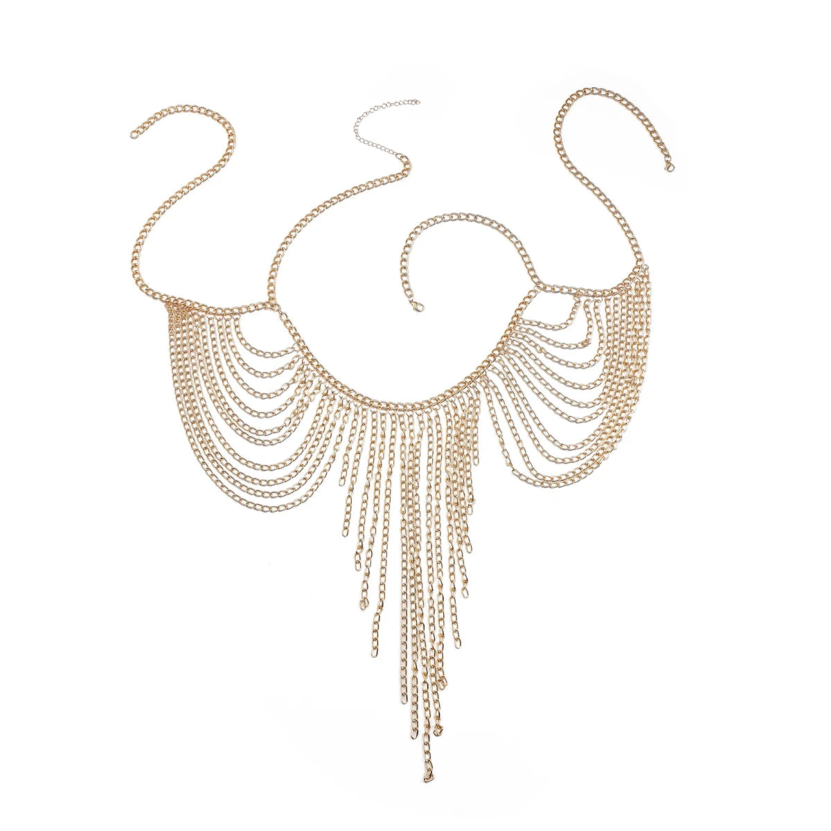 Layered Crystal Chain Halter Bra Top