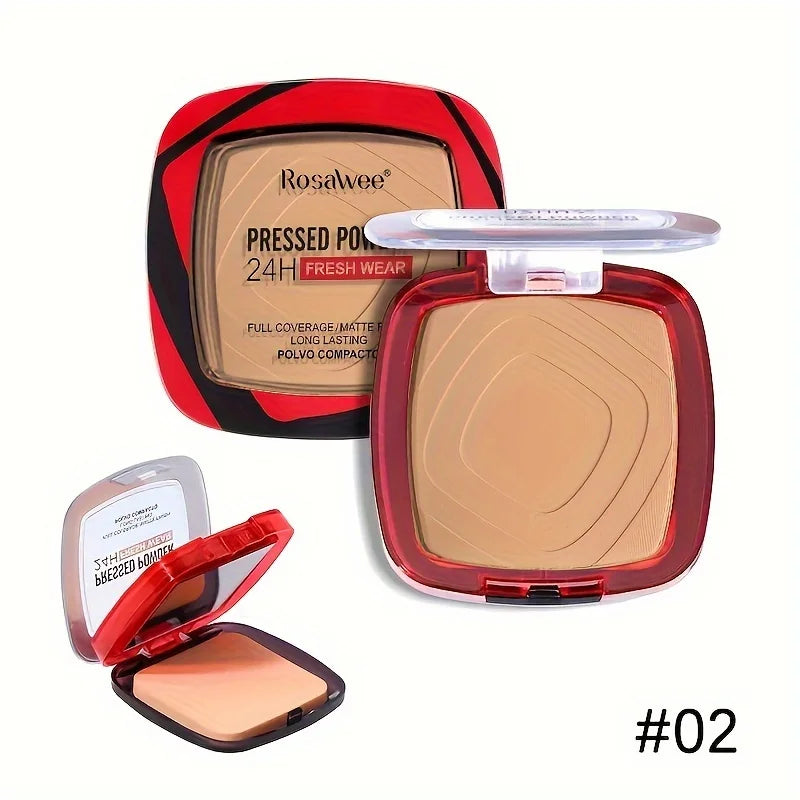 ✨ Matte Full Coverage Pressed Powder Foundation – 24H Shine Control, Weightless Finish & Puff Applicator Included