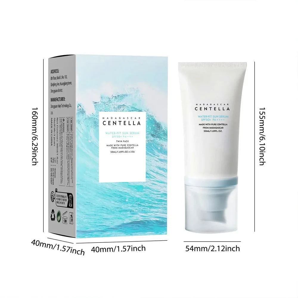 [SKIN1004 Official Shop] Hyalu-Cica Water-Fit Sun Serum UV 50ml (OTC) - Lightweight Sunscreen for Daily Use, Korean Sunscreen, Watery and Creamy Texture, Sunscreen for Sensitive Skin