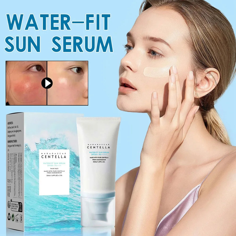 [SKIN1004 Official Shop] Hyalu-Cica Water-Fit Sun Serum UV 50ml (OTC) - Lightweight Sunscreen for Daily Use, Korean Sunscreen, Watery and Creamy Texture, Sunscreen for Sensitive Skin