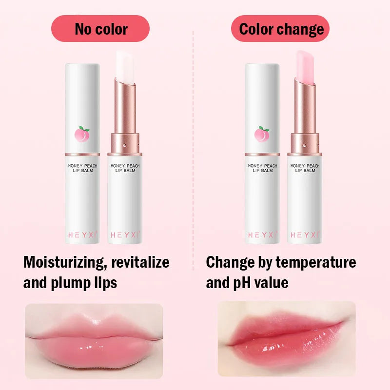 🍑 Honey Peach Color-Changing Lip Balm – Plumping, Hydrating & Nourishing Lip Care | Mood Lipstick Magic 💄✨