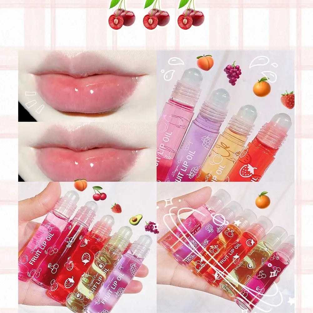 💋 Roll-On Fruit Essence Lip Oil – Moisturizing Shine, Juicy Vibes 🍓✨