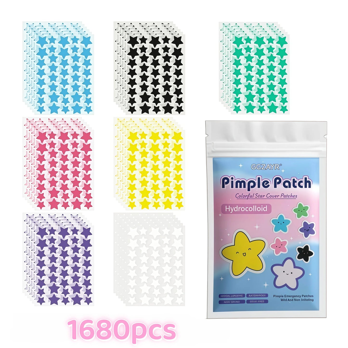 Star Hydrocolloid Pimple Patch Set (280–1680 Count)