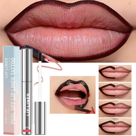 💄 Waterproof Lip Liner Peel-Off Tattoo Lipgloss – Long-Lasting Matte Lip Tint, Brown Contour, Tear-Off Lips Stain Cosmetic 🎨