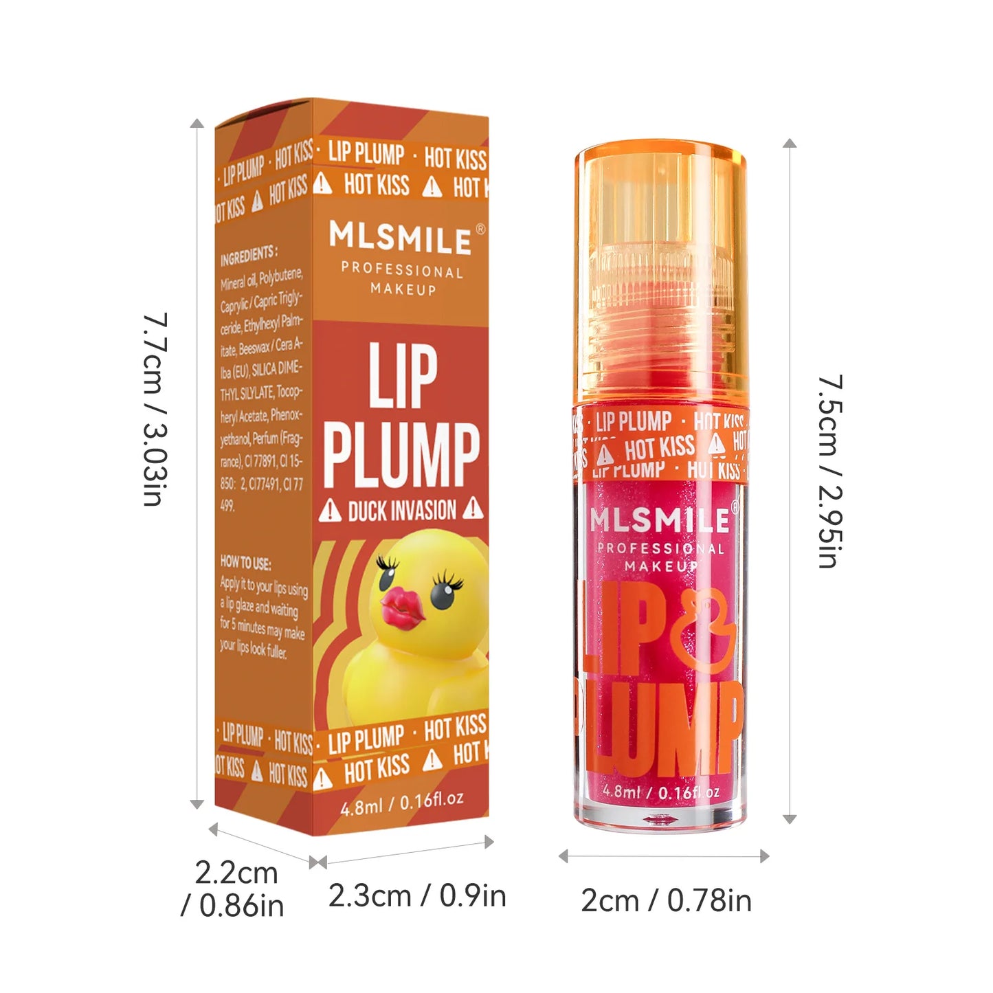 🦆 MLSMILE “Duck Lip” Mirror Gloss Oil – Moisturizing • Plumping • Irresistibly Glossy