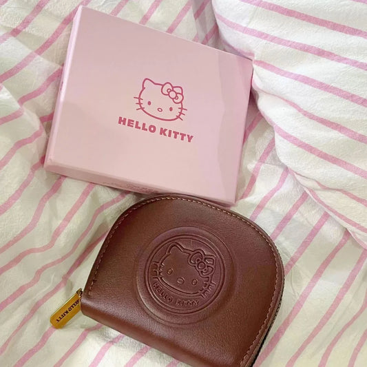 💗 Kawaii Hello Kitty Retro Mini Wallet – Adorable Zipper ID & Card Bag for Girls, Trendy Storage Purse for Daily Essentials & Gifting