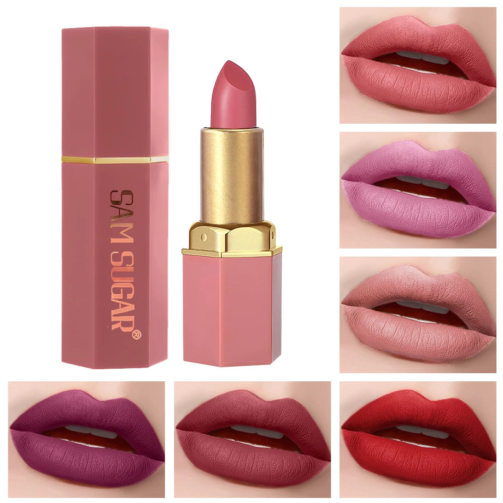 💄 SAM SUGAR 6-Color Gold Bar Lipstick Set – A Treasure Trove for Your Lips 💋✨