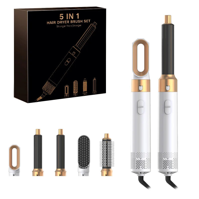 💨 2024 5-in-1 Hot Air Styling Tool – Curl, Straighten & Volumize with One Powerful Blow Dryer Brush Set | The Ultimate Hair Makeover Kit