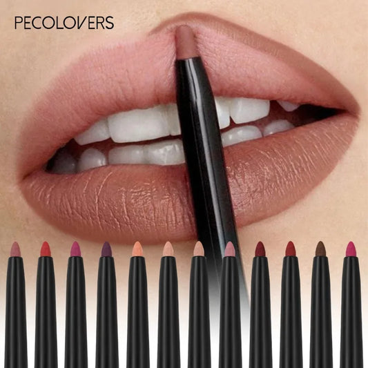 Waterproof Matte Lipliner Pencil – 12 Seductive Shades of Bold, Contoured Perfection That Stay All Day