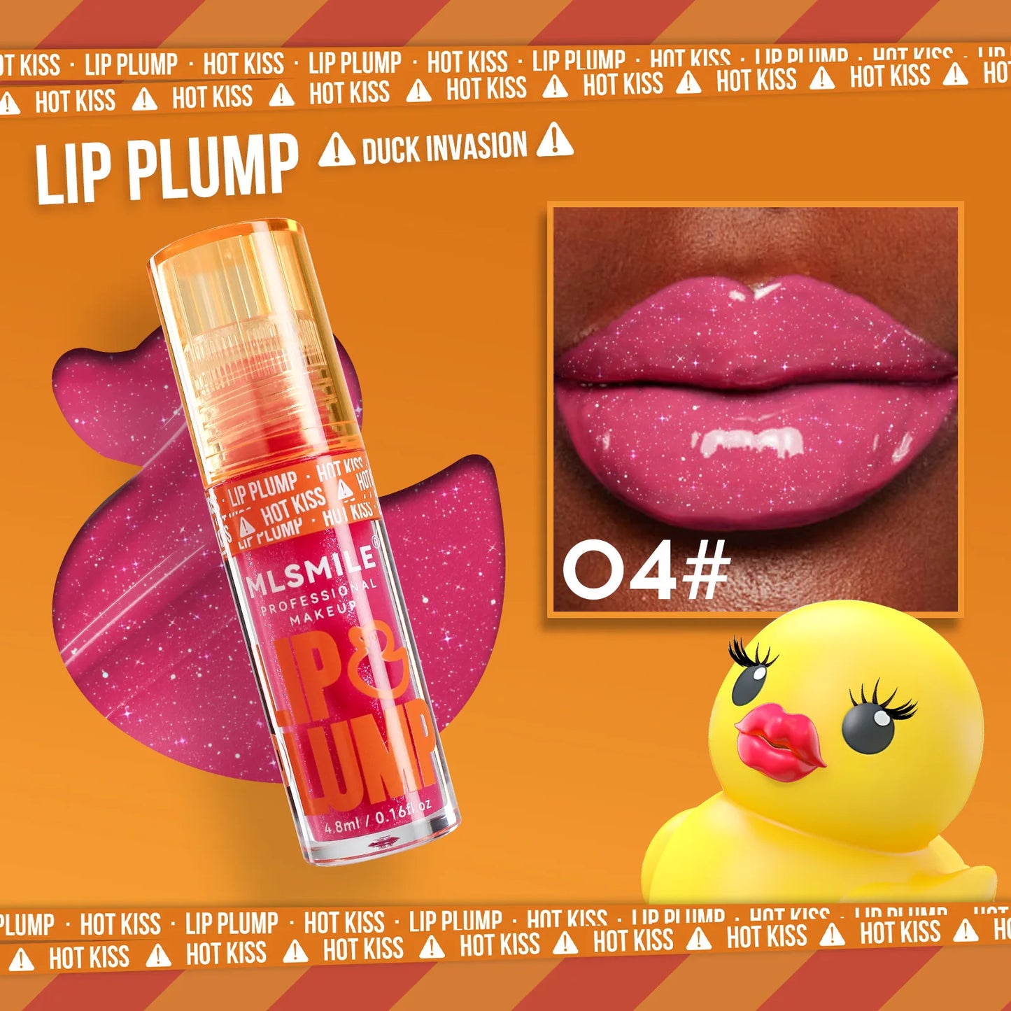 🦆 MLSMILE “Duck Lip” Mirror Gloss Oil – Moisturizing • Plumping • Irresistibly Glossy