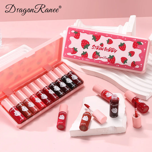 10-Piece Hydrating Water Lip Tint Set – Long-Lasting, Non-Fading, Transfer-Proof Liquid Lip Stain Collection