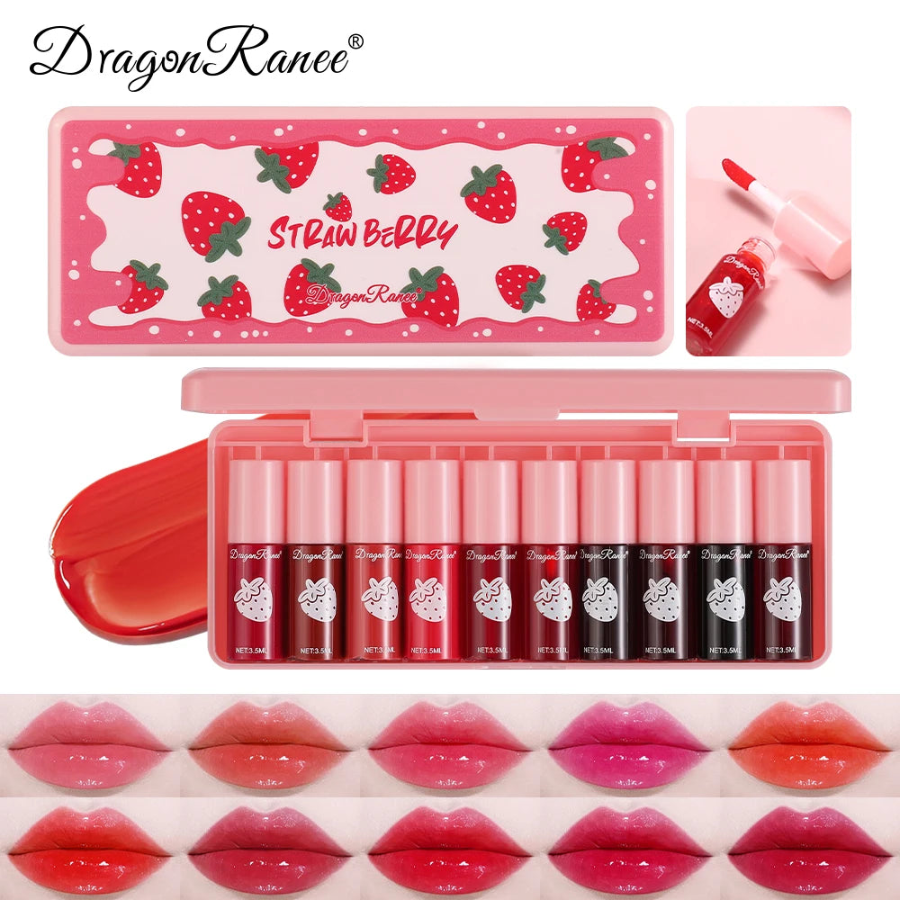 10-Piece Hydrating Water Lip Tint Set – Long-Lasting, Non-Fading, Transfer-Proof Liquid Lip Stain Collection