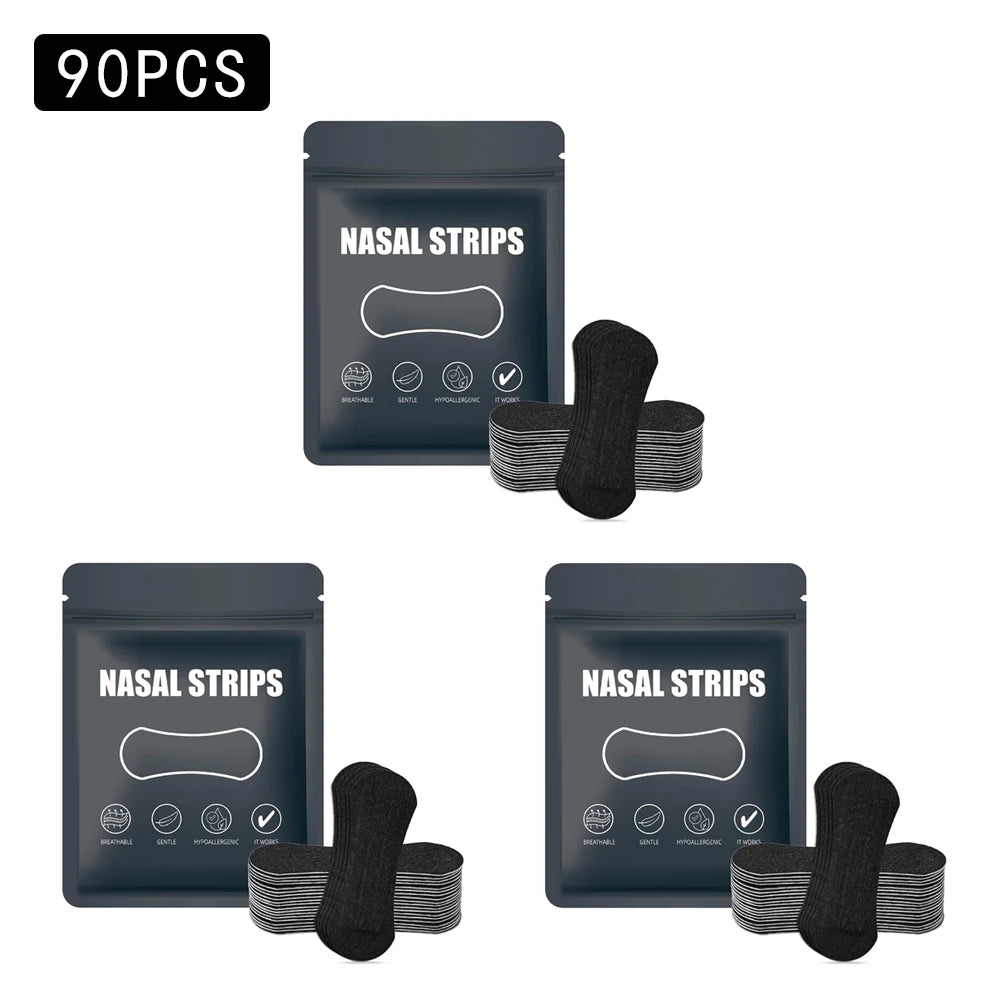 Nasal Strips, Breathable Nose Strip, Nasal Dilator for Snoring & Sleeping, 30/60/90pcs Oil & Sweat Proof Adhesive Nasal Care Strips, Breathing Nasal Patches, Body Care Kits