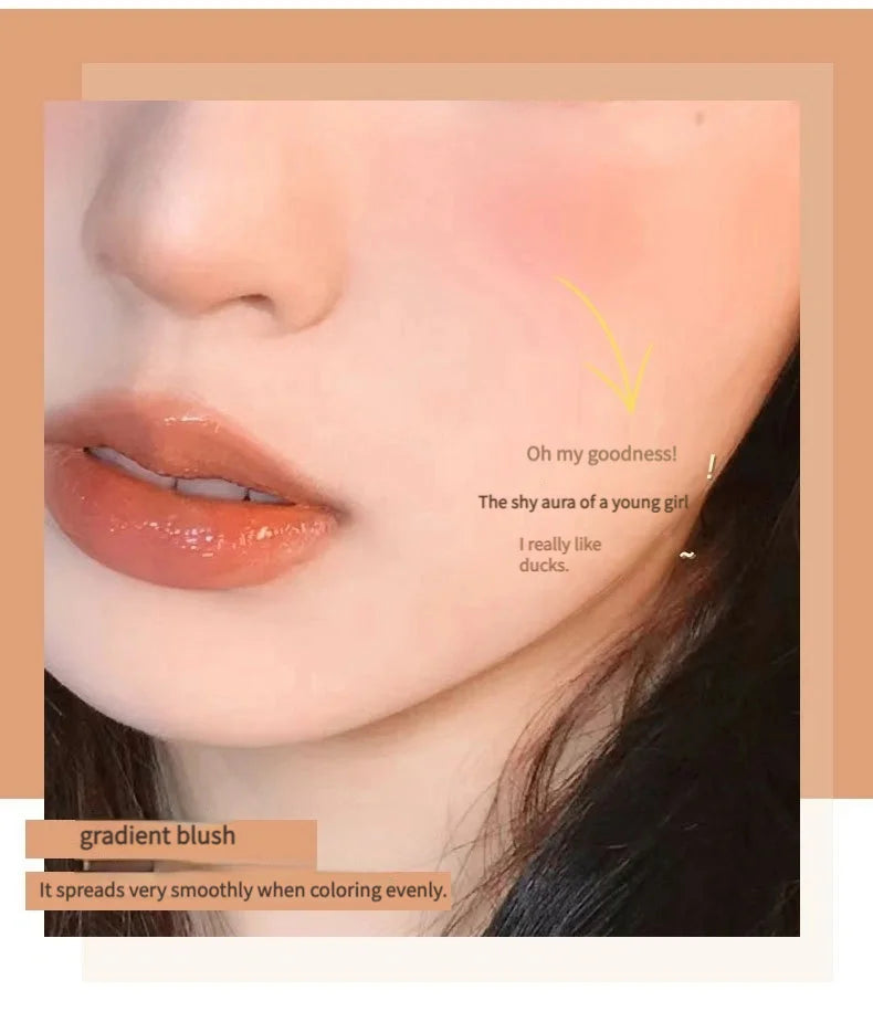 Dual Gradient Blush Highlights – Natural Nude Brightening Cheek Makeup, Purple & Blue Shades