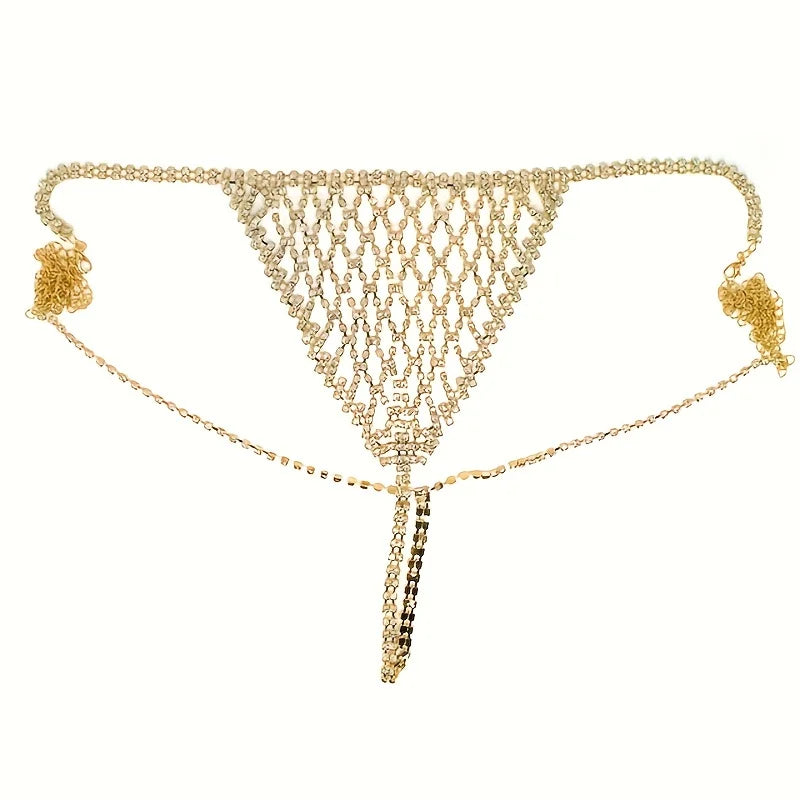Crystal Mesh Rhinestone Bra & Thong Body Chain Set