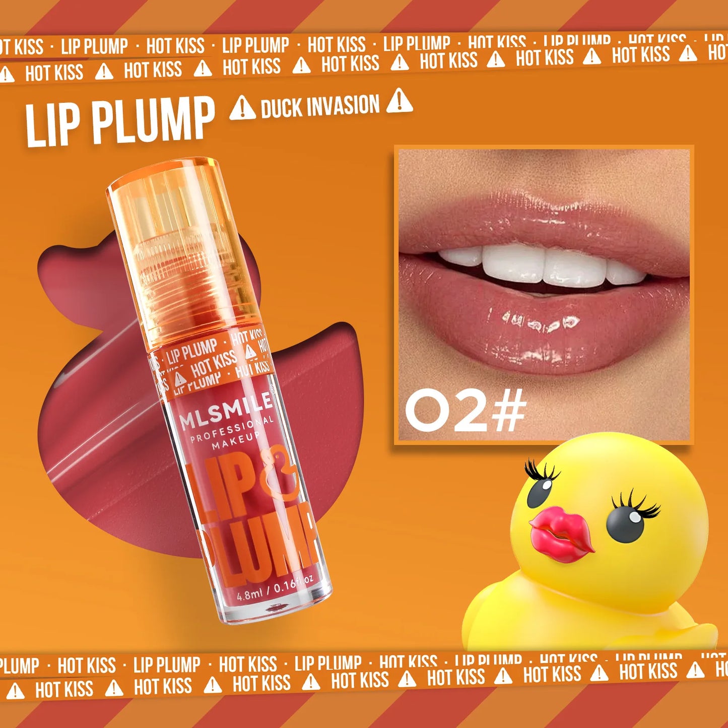 🦆 MLSMILE “Duck Lip” Mirror Gloss Oil – Moisturizing • Plumping • Irresistibly Glossy