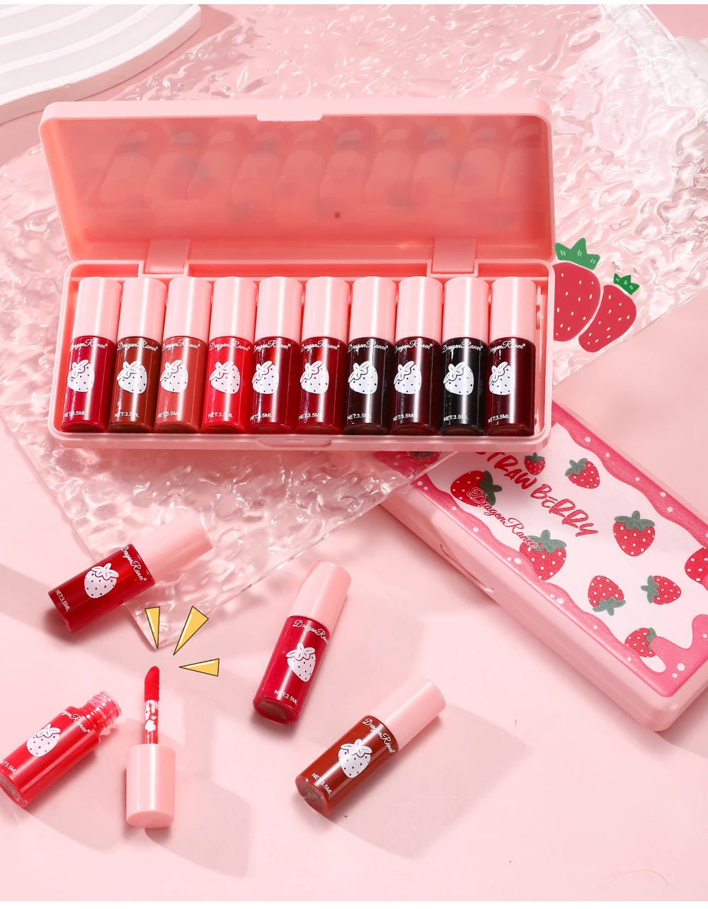 10-Piece Hydrating Water Lip Tint Set – Long-Lasting, Non-Fading, Transfer-Proof Liquid Lip Stain Collection