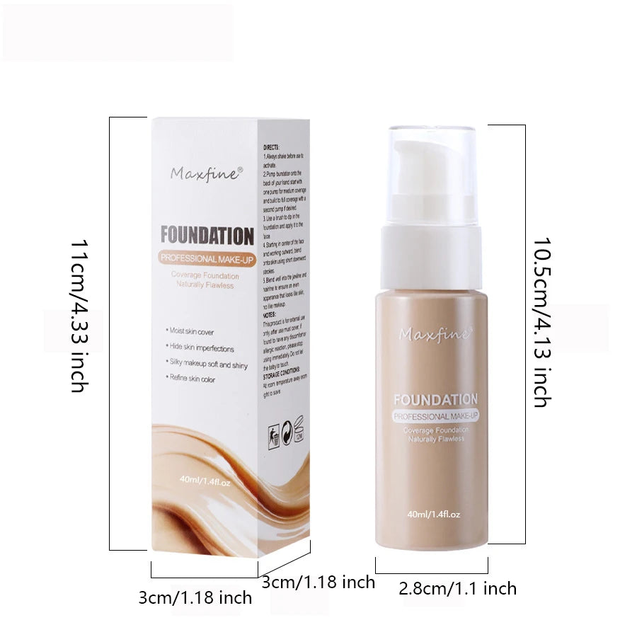💧 MAXFINE Liquid Foundation – Flawless Coverage, Waterproof Power, and Professional Results in Every Drop